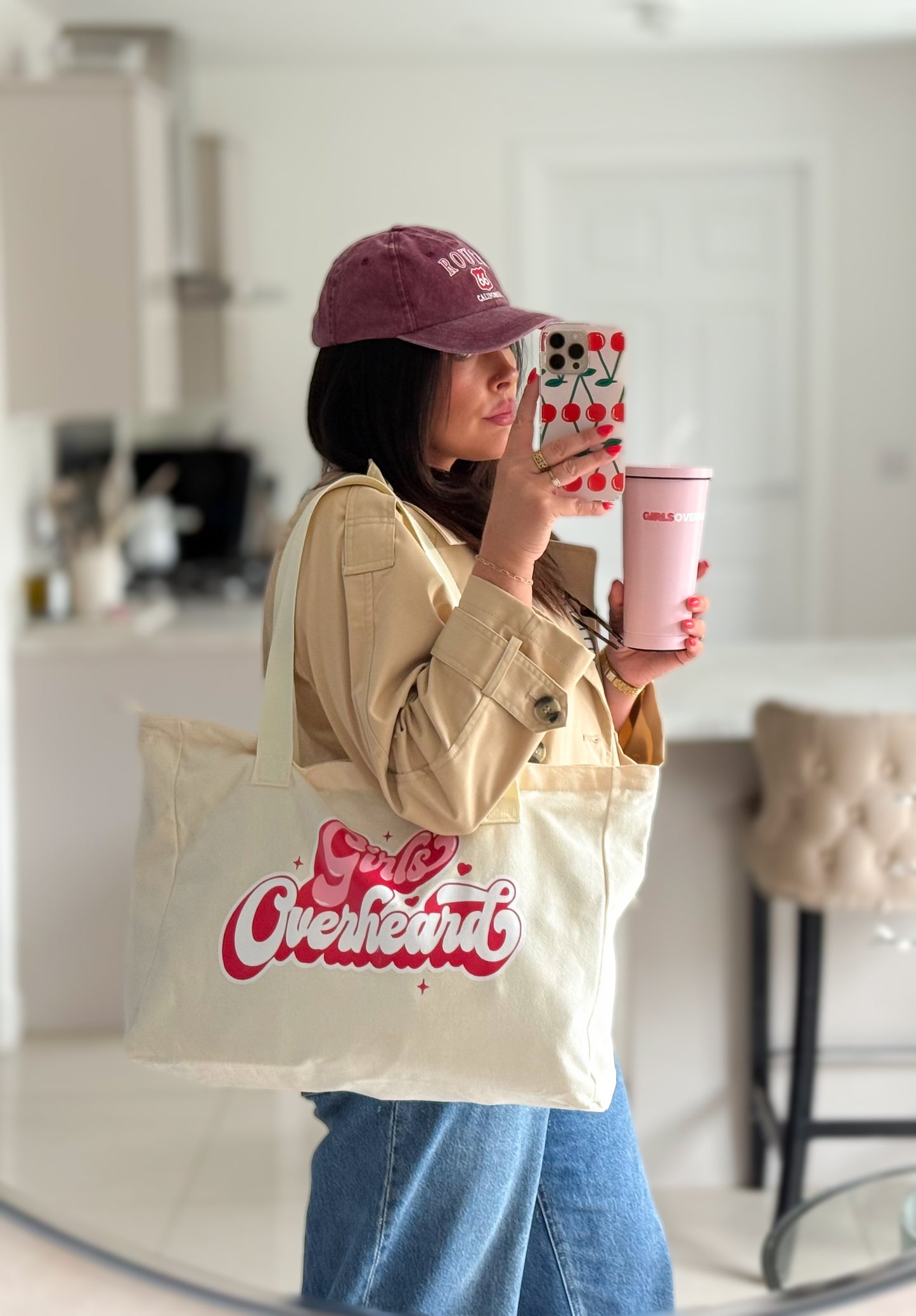 Girls Overheard Original Tote Bag (Cream)